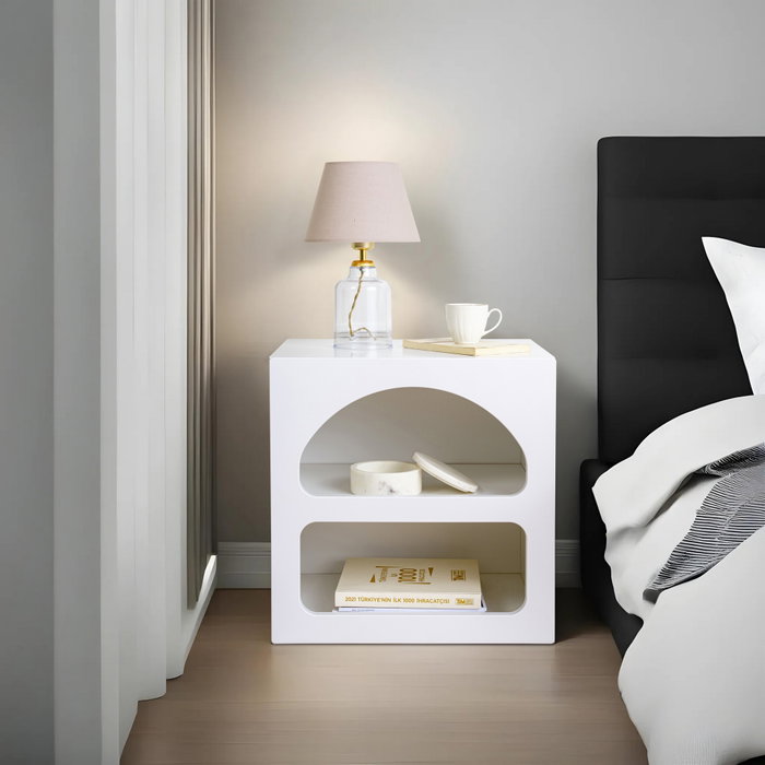 Hanah Home Lorin Mesita de Noche Blanca Hanah Home Lorin Mesita de Noche Blanca